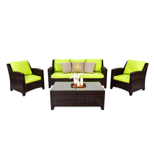 Alfonso Outdoor Patio Sofa Set 5 Chairs And 1 Center Table