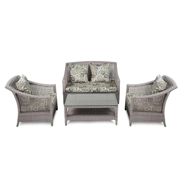 Bianchi Outdoor Sofa Set 2 Seater, 2 Single Seater And 1 Center Table (Grey)
