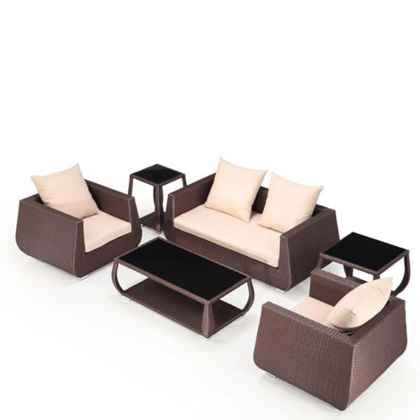 Gabriella Outdoor Sofa Set 2 Seater, 2 Single Seater, 2 Side Table And 1 Center Table (Brown)