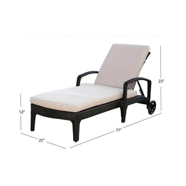 Brisk Outdoor Swimming Poolside Lounger (Black)