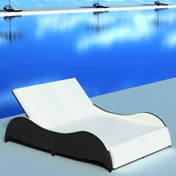Capone Outdoor Poolside Sunbed With Cushion Daybed (Blackbrown)