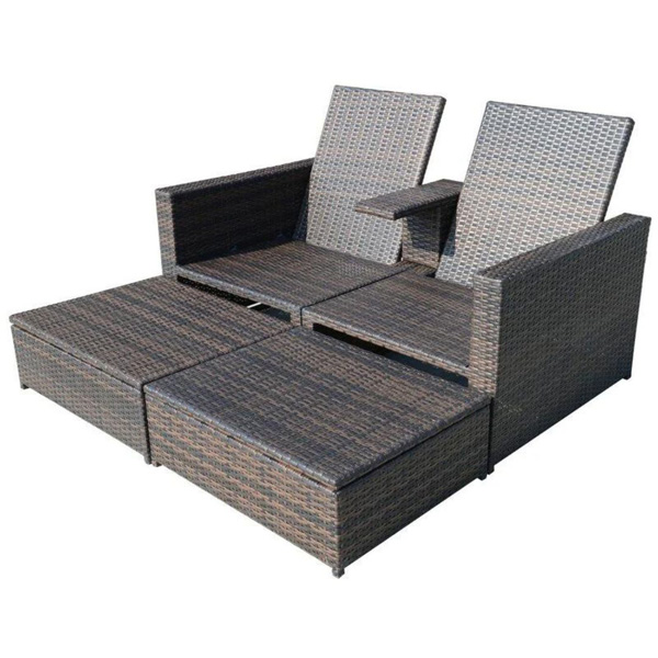 Pirozzi Outdoor Poolside Sunbed With Cushion Daybed (Brown)