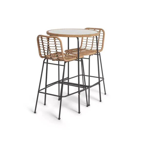 Andrew Outdoor Bar Sets 4 Chairs And 1 Table (Honey + Dark Grey)