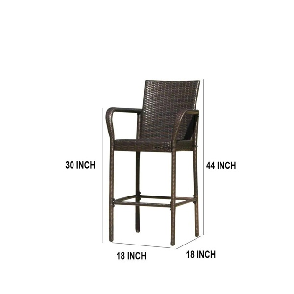 Dellucci Outdoor Patio Bar Chair 4 Chairs For Balcony (Brown)