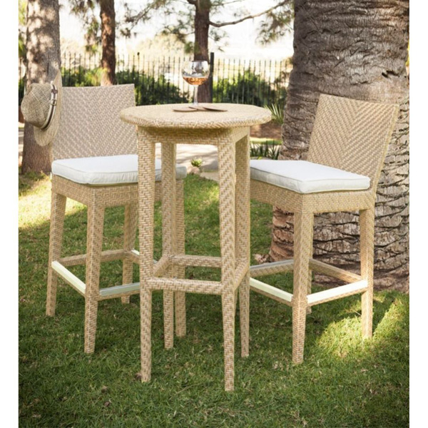 Lombardi Outdoor Patio Bar Sets 2 Chairs And 1 Table (Cream)