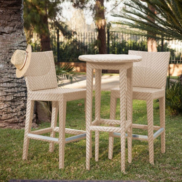 Lombardi Outdoor Patio Bar Sets 2 Chairs And 1 Table (Cream)