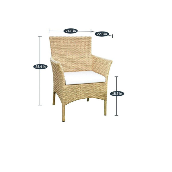 Babai Outdoor Patio Seating Set 2 Chairs And 1 Table Set (Cream)