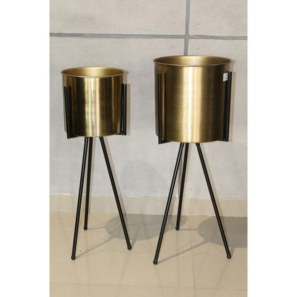 Planter with stand Set of 2 (Gold)