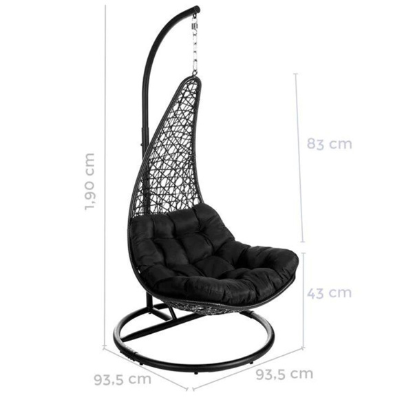 Kasa Single Seater Hanging Swing With Stand